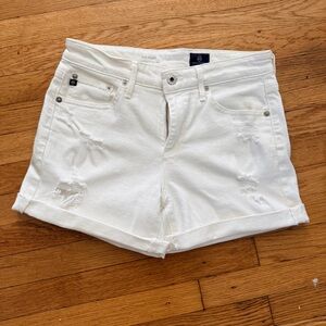 AG Adriano Goldschmied The Hailey Ex-Boyfriend Roll Up Short White Size 25